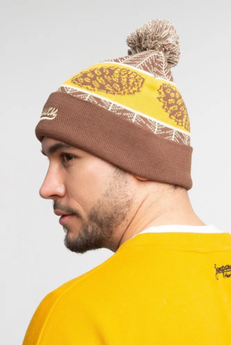 Шапка ЗАПОРОЖЕЦ Shishki Pumpon/Шишки Помпон Brown/Yellow фото 18
