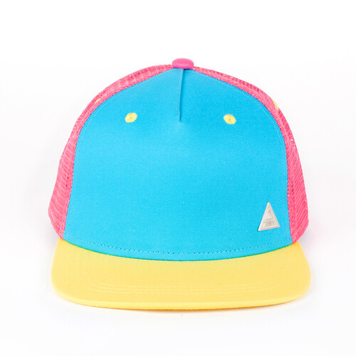 Бейсболка TRUESPIN 3 Tone Blank Trucker Cap Blue-Pink-Yellow фото 7