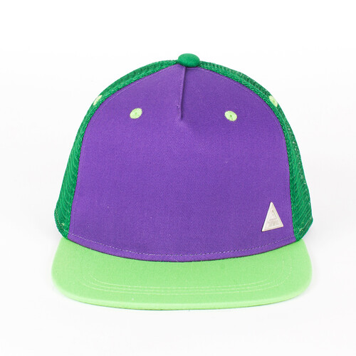 Бейсболка TRUESPIN 3 Tone Blank Trucker Cap Purple-Blue-Green фото 7