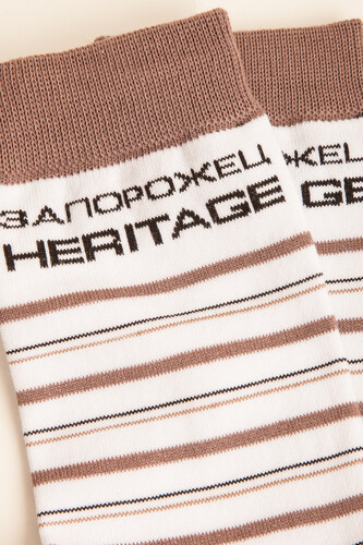 Носки ЗАПОРОЖЕЦ HERITAGE Полоски 2019 Белый/Коричневый фото 8
