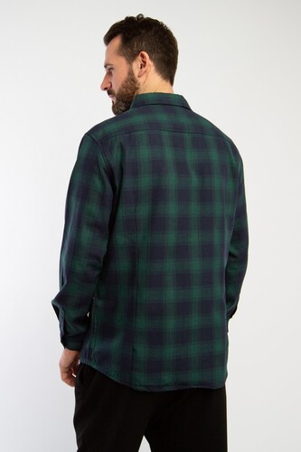 Рубашка TRUESPIN Flannel Shirt Navy/Green фото 7