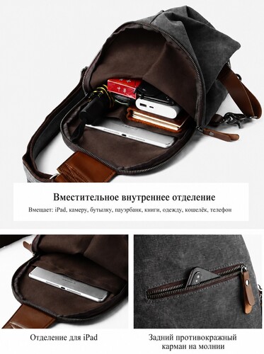 Рюкзак TRUESPIN Canvas Crossbody Зеленый фото 14