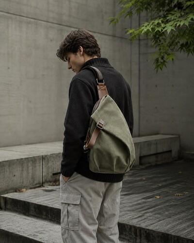 Рюкзак TRUESPIN Canvas Crossbody Зеленый фото 9