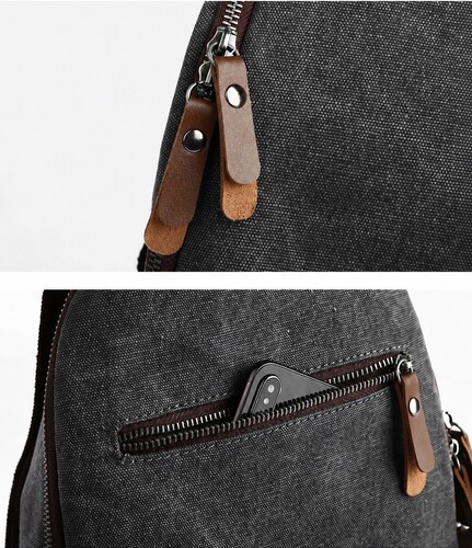 Рюкзак TRUESPIN Canvas Crossbody Серый фото 15