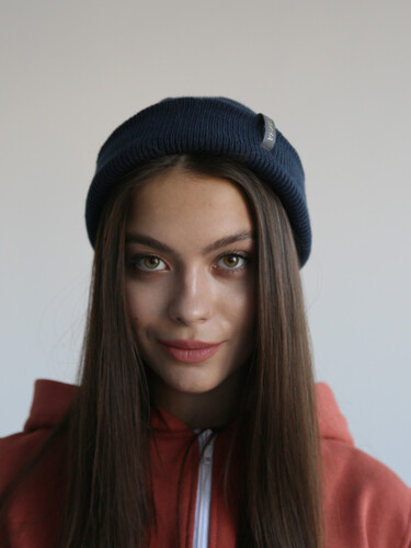 Шапка РОДИНА Fat Beanie Темно-Синий фото 5