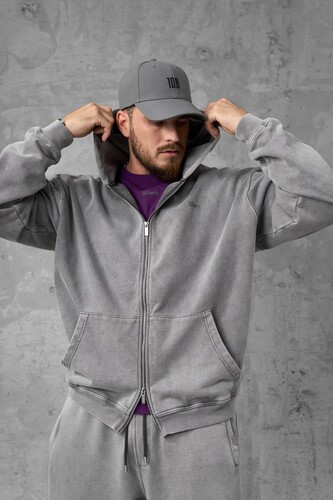 Зиппер 108 Hertz Zip-hoody Washed Grey фото 5