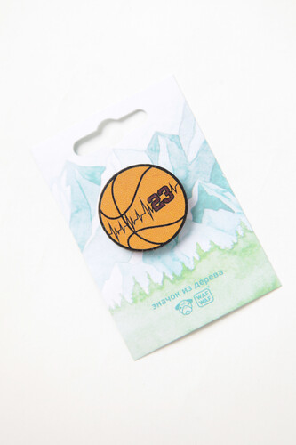 Значок деревянный WAF-WAF Баскетбол фото 5