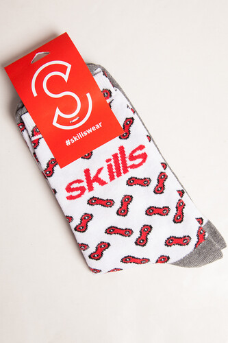 Носки SKILLS Цепи Белый-Красный фото 6