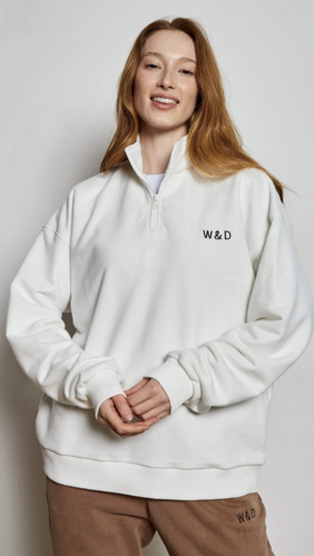 Свитшот молочный на молнии W&D WD.24.SNMLK.01 Бежевый фото 5