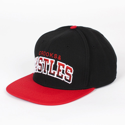 Бейсболка CROOKS & CASTLES Team Castles Snapback (Black/True Red, O/S)