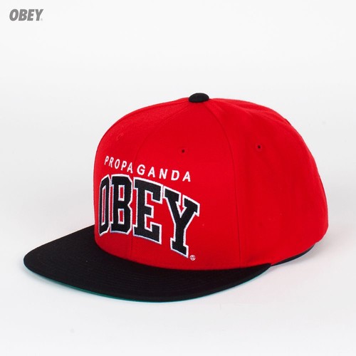 Бейсболка OBEY Throwback Snap (Red-Black, O/S)