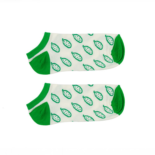 Носки ЗАПОРОЖЕЦ Огурцы короткие женские (Белый/Зеленый, O/S)