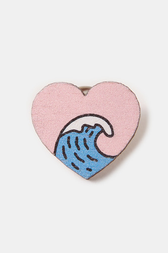 Пин деревянный WAF-WAF Море в моем сердце (Розовый/Синий) фото 4