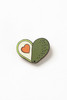 Значок деревянный WAF-WAF Авокадо сердце (Зеленый/Розовый/Желтый) фото