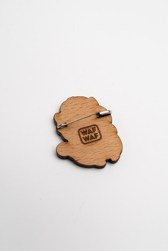 Значок деревянный WAF-WAF Котик с печенькой фото 6
