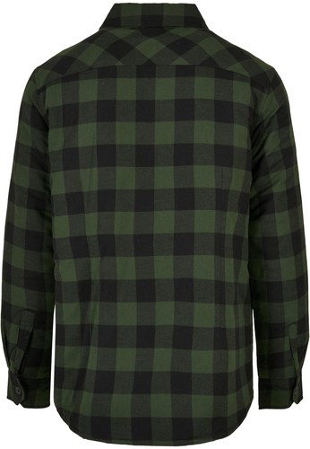 Рубашка URBAN CLASSICS Padded Check Flannel Shirt Black/Forest фото 4