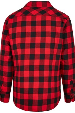 Рубашка URBAN CLASSICS Padded Check Flannel Shirt Black/Red фото 2
