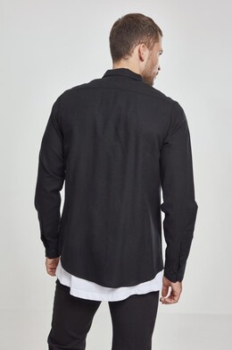 Рубашка URBAN CLASSICS Checked Flanell Shirt Black/Black фото 2