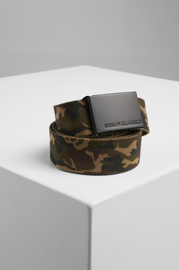 Ремень URBAN CLASSICS Canvas Belts Woodcamo/Black фото