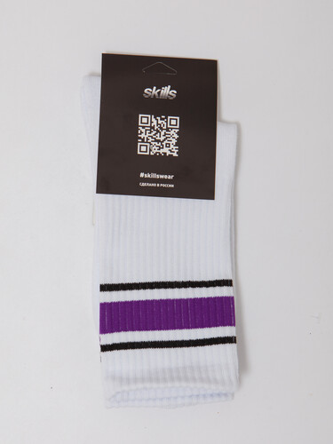 Носки махровые SKILLS Lines White/Purple фото 12